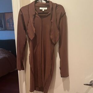 Eliza Faulkner Victoria dress Brown Long Sleeve with bow tie